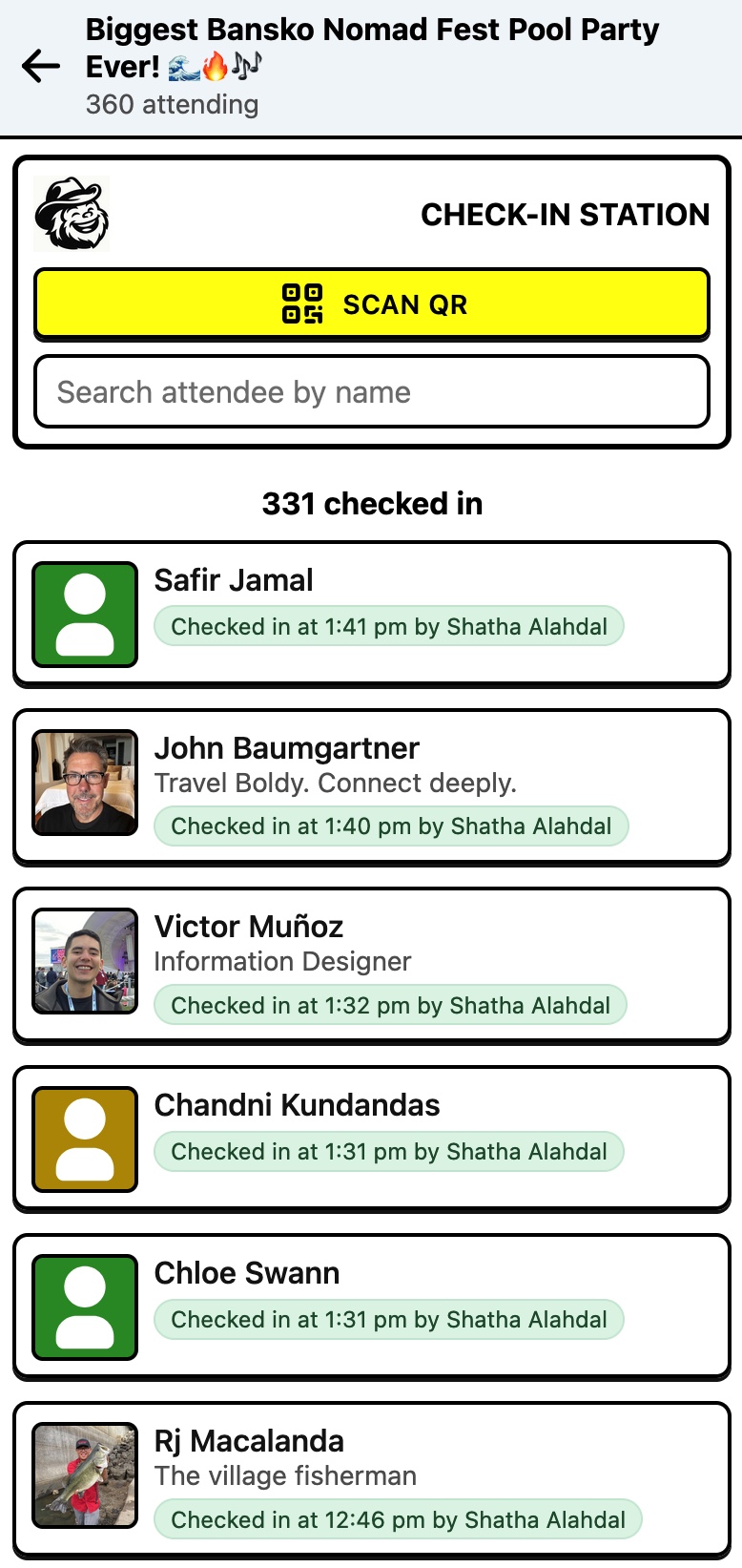 Conference Cowboy attendee app screen